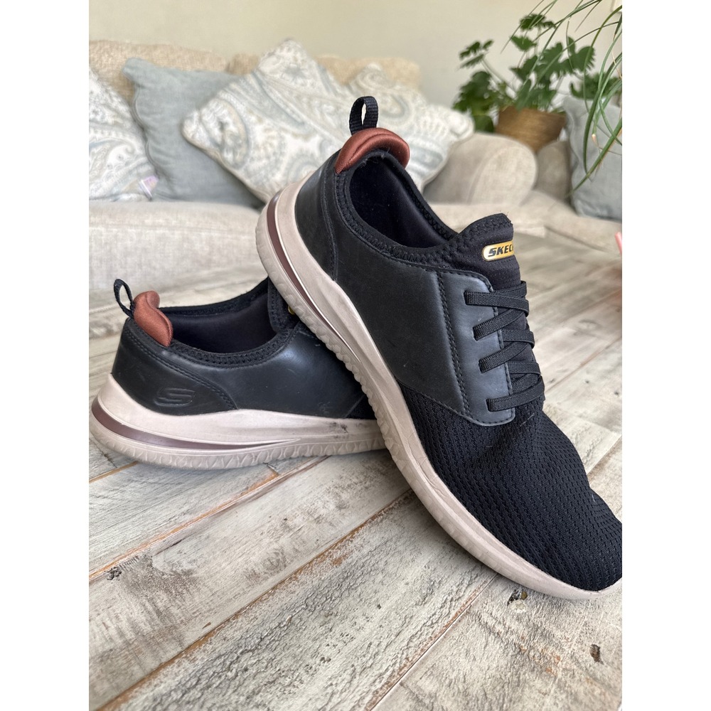 Skechers Mens 16999 Black Mesh Memory Foam Sneakers Size 13 Low Top Shoes - Picture 2 of 8